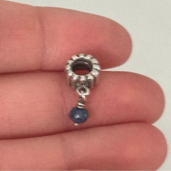 Pandora September Blue Sapphire Birthstone Gemstone Bead Charm - Picture 4 of 5